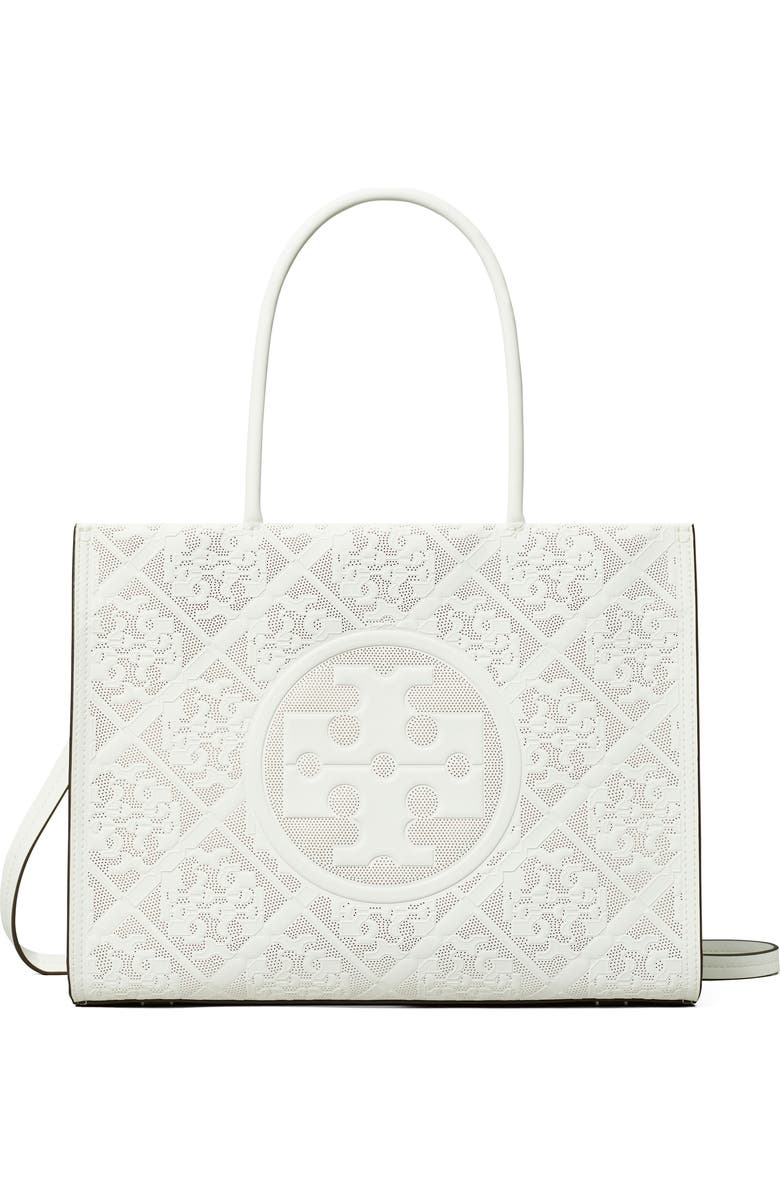Tory Burch Small Ella Perforated Faux Leather Tote, Main, color,