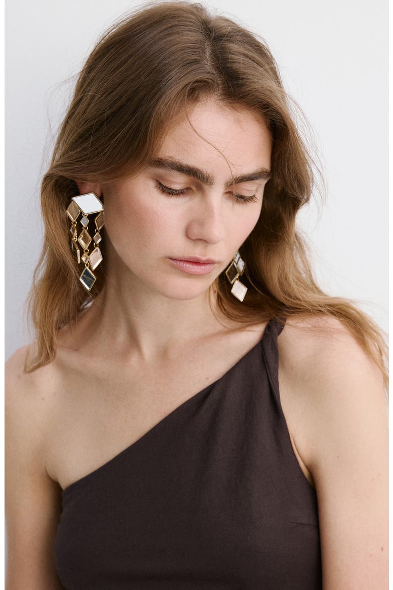 One-Shoulder Dress, Alternate, color, BROWN