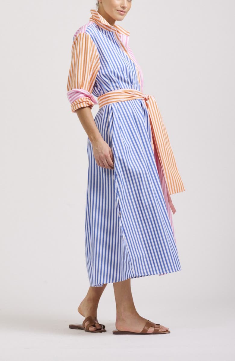SHIRTY Mixed Stripe Long Sleeve Shirtdress, Alternate, color, Bright Combo