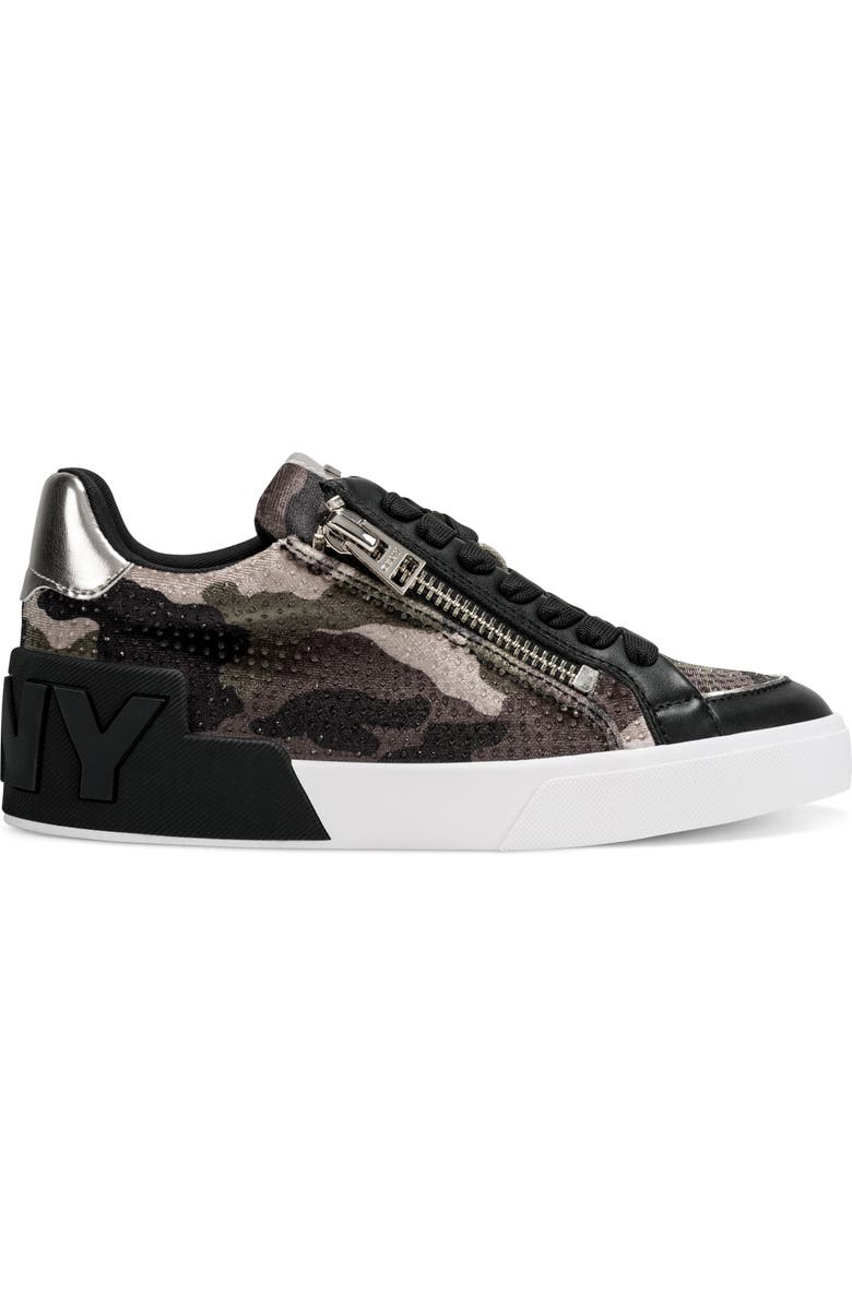 DKNY Mei Crystal Stud Sneaker, Alternate, color, Green Multi/ Black