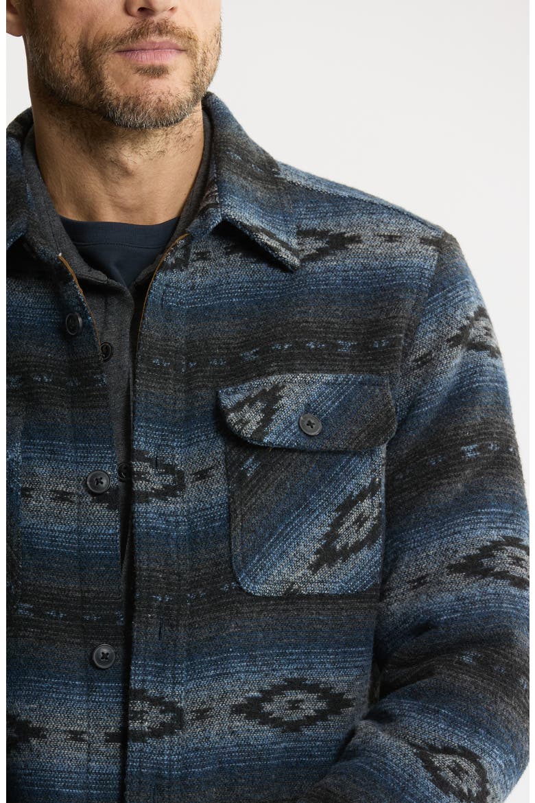 Geometric Jacquard Faux Shearling Lined Jacket, Alternate, color, GREY AZTEC