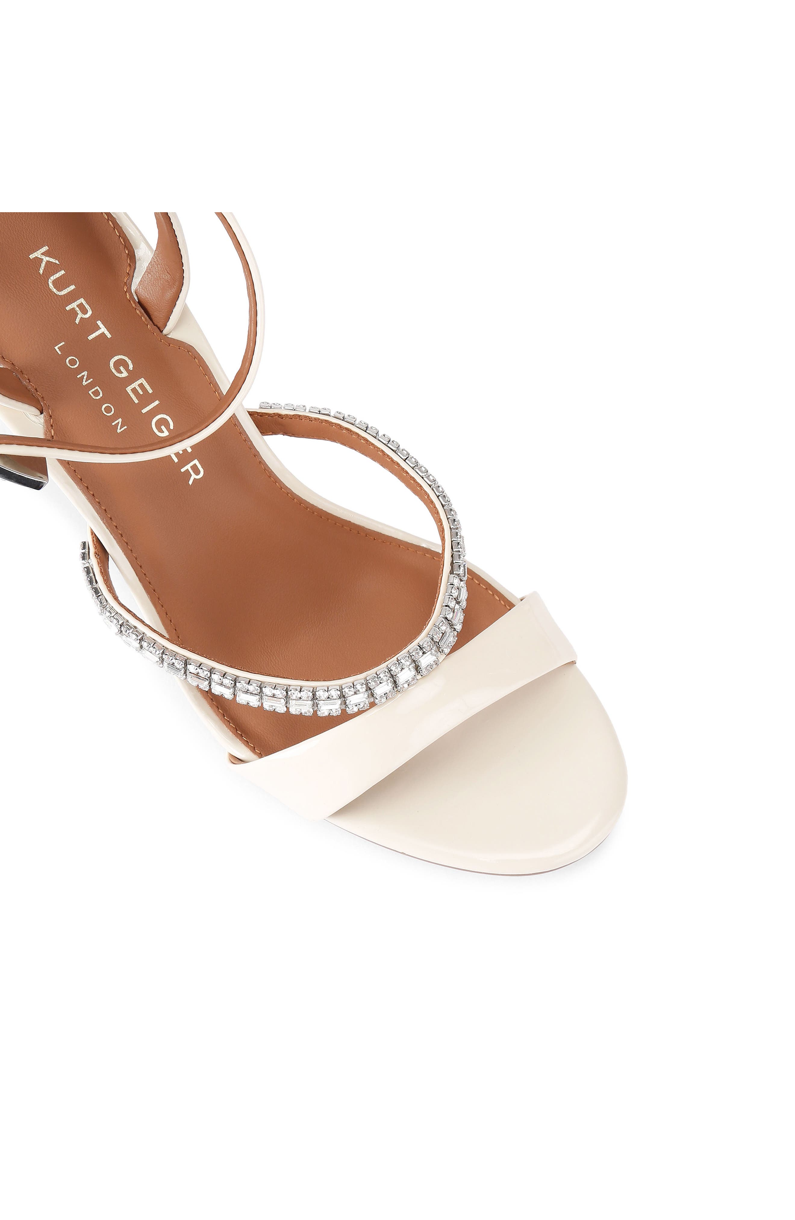 Kurt Geiger London Crystal Ankle Strap Sandal, Alternate, color, Natural