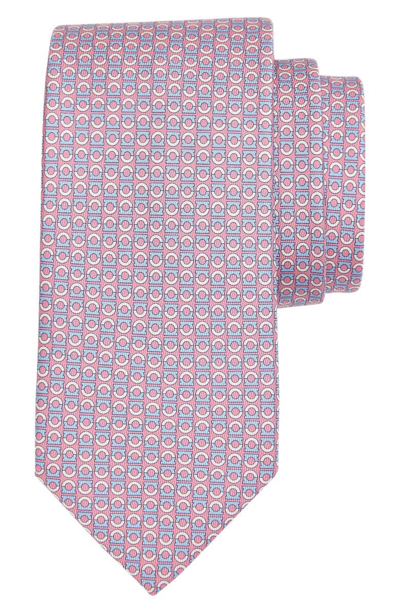 FERRAGAMO Salvatore Ferragamo Gancio Print Silk Tie, Main, color, 