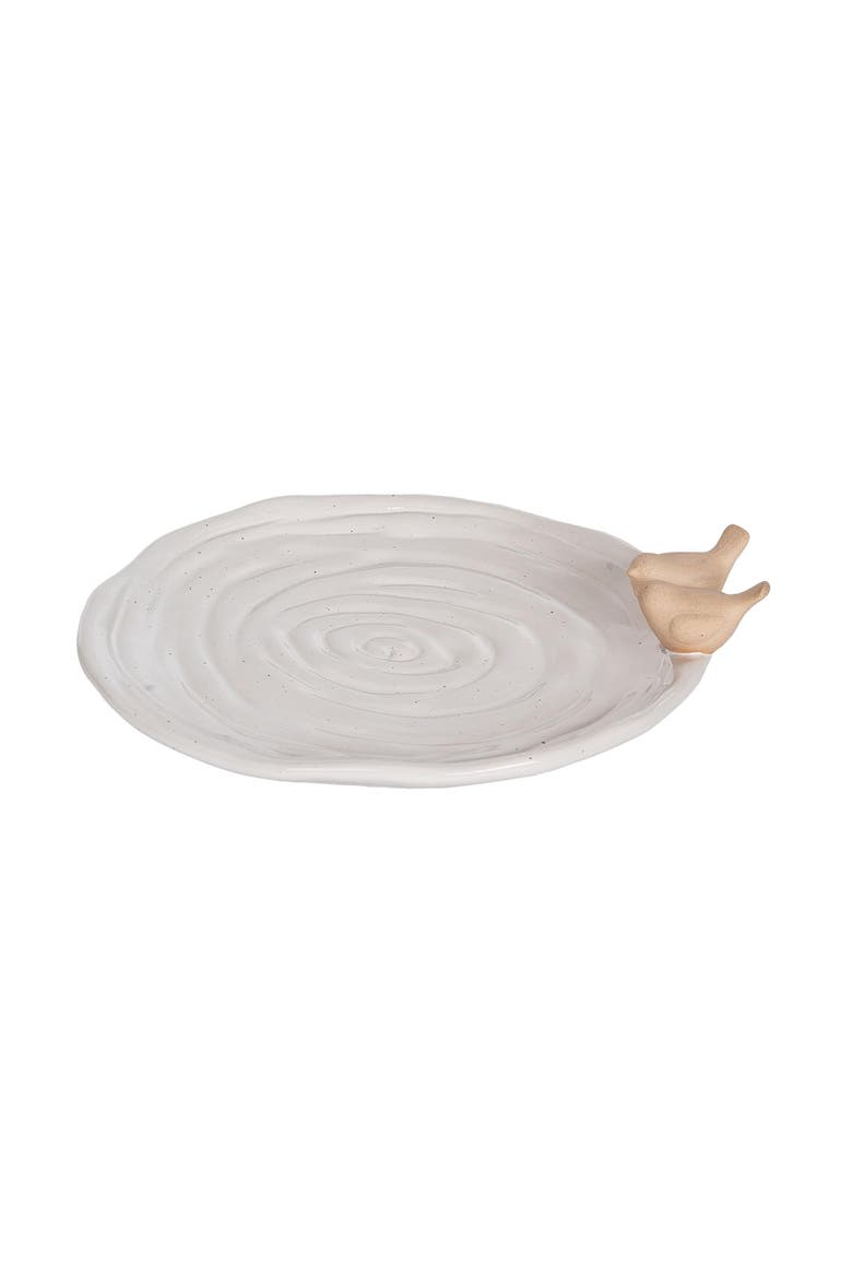 Ceramic Dish with Perched Birds Spring Home Decor Decorative Object for Stylish Interiors, Main, color, Multicolored