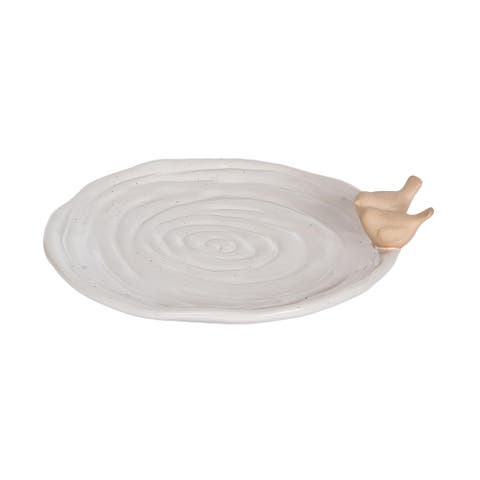 Ceramic Dish with Perched Birds Spring Home Decor Decorative Object for Stylish Interiors