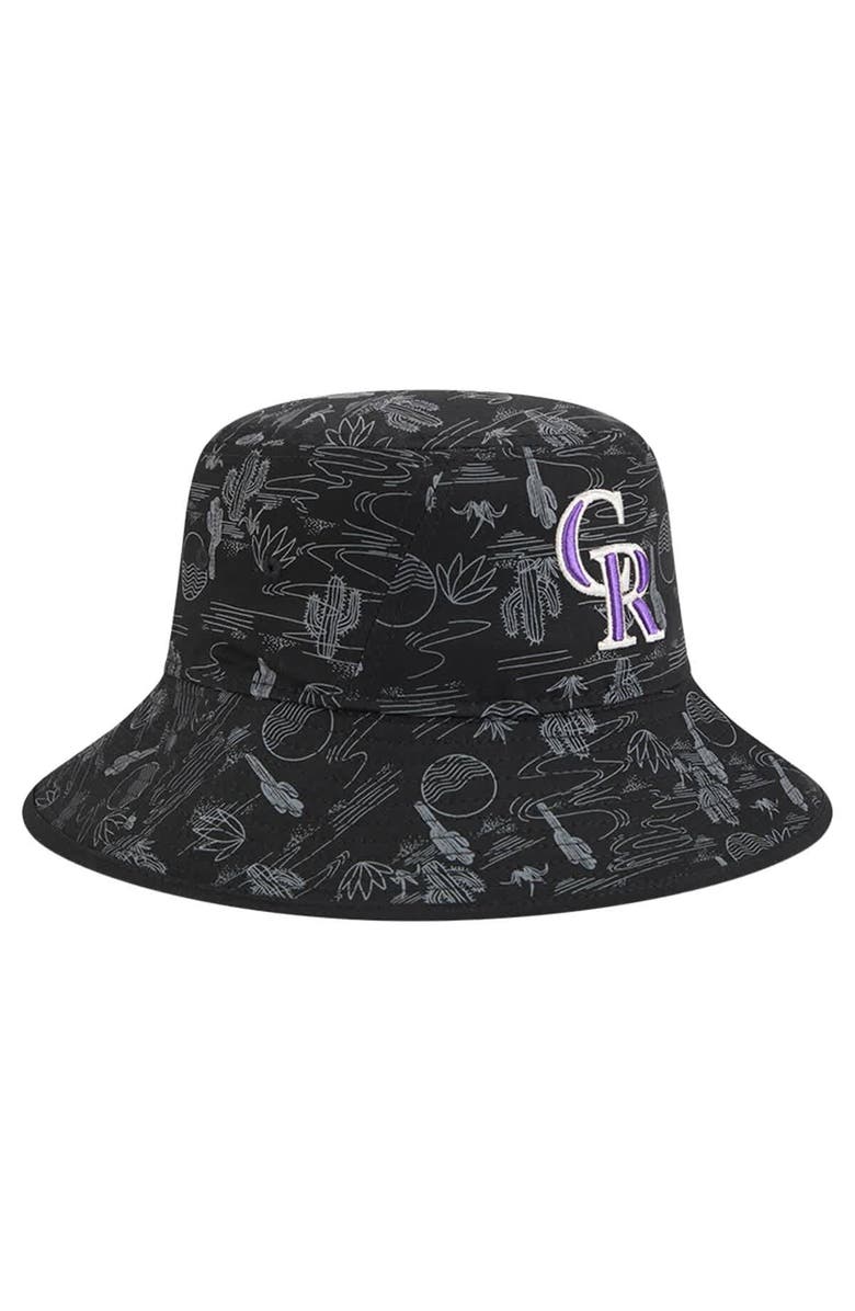 New Era Men's New Era  Black Colorado Rockies 2025 Spring Training All Over Print Bucket Hat, Alternate, color, 