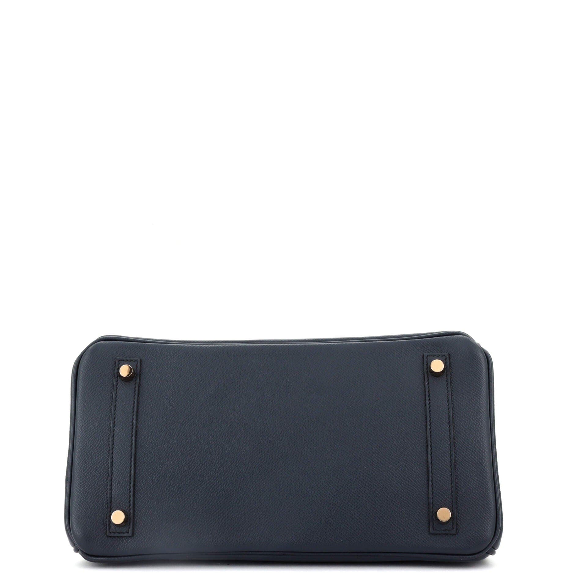 Pre-Owned Hermes Birkin Handbag Blue Epsom with Rose Gold Hardware 30, Alternate, color, 