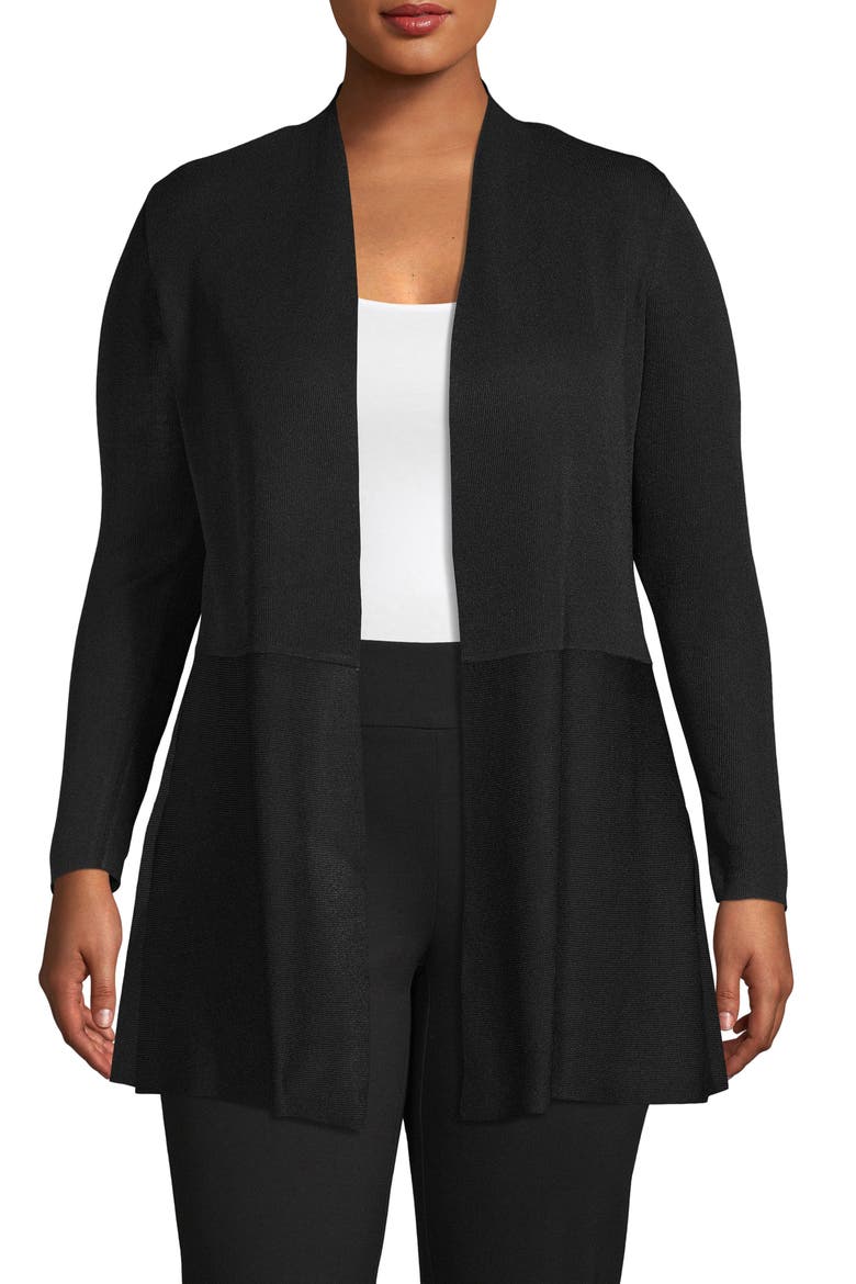 Seamed Open Front Cardigan, Main, color, ANNE BLACK
