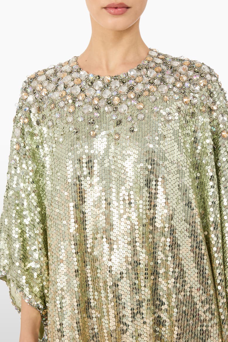 Fontaine Sequin-Embellished Maxi Dress, Alternate, color, Marmo Green
