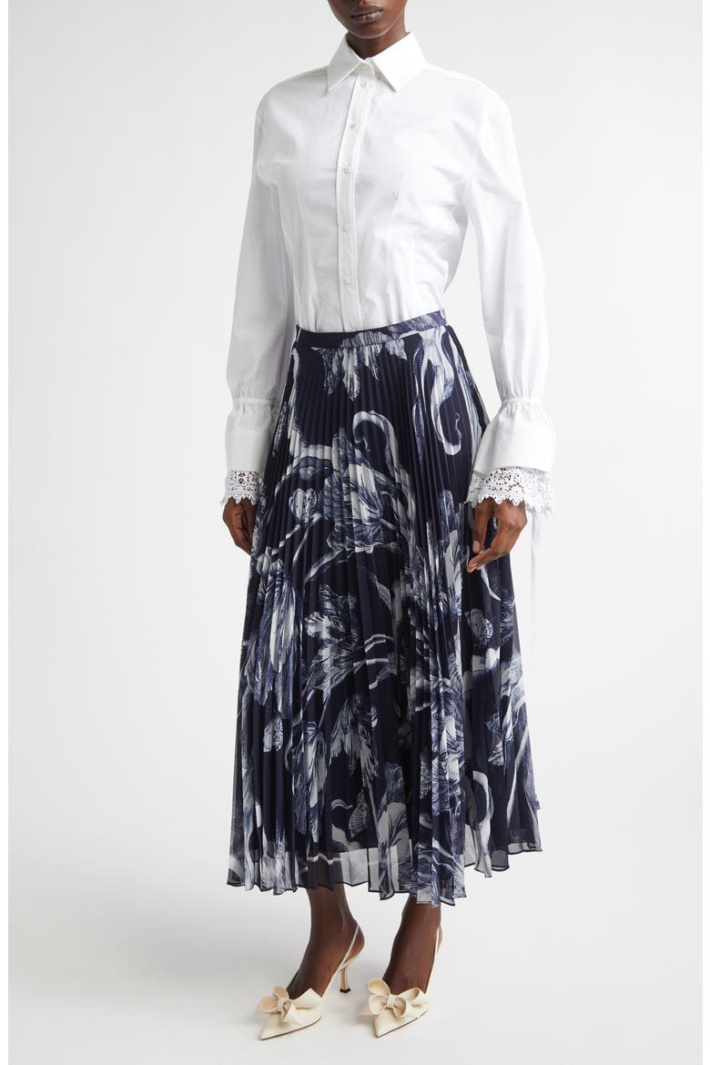 Tie Cuff Cotton Button-Up Shirt, Alternate, color, WHITE