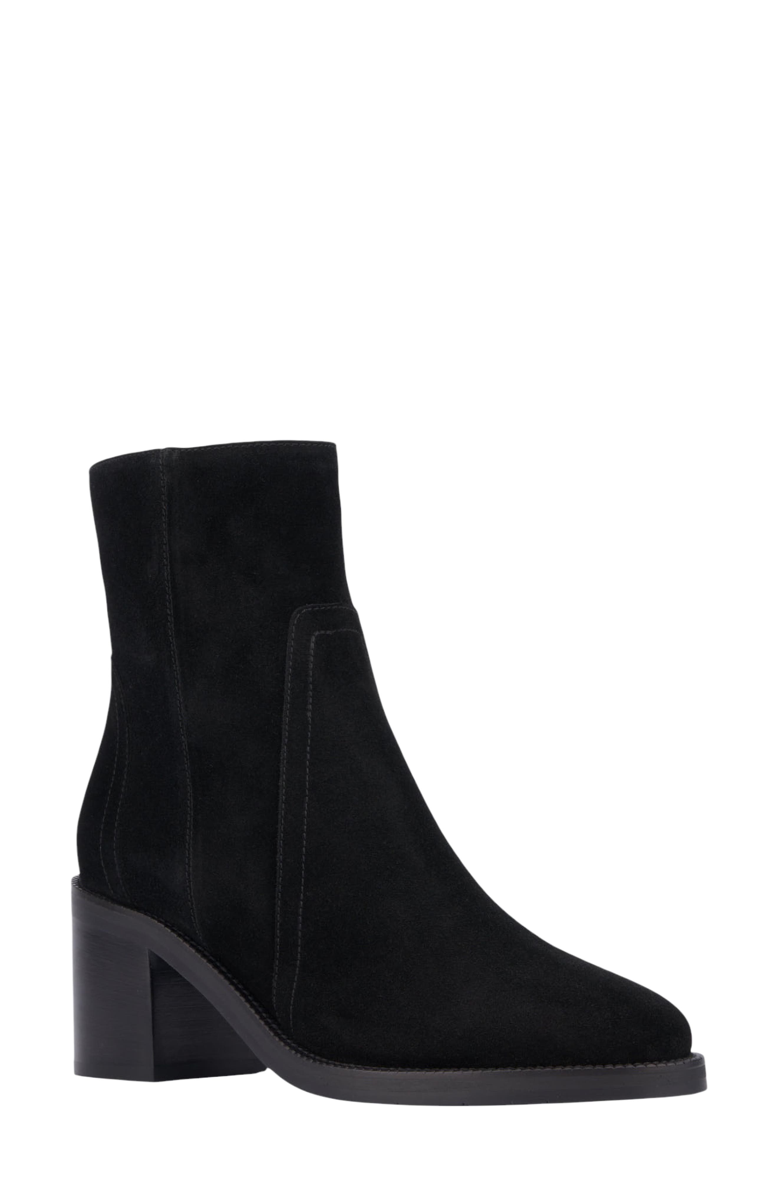 Aquatalia Janela Weatherproof Short Boot, Main, color, Black Suede