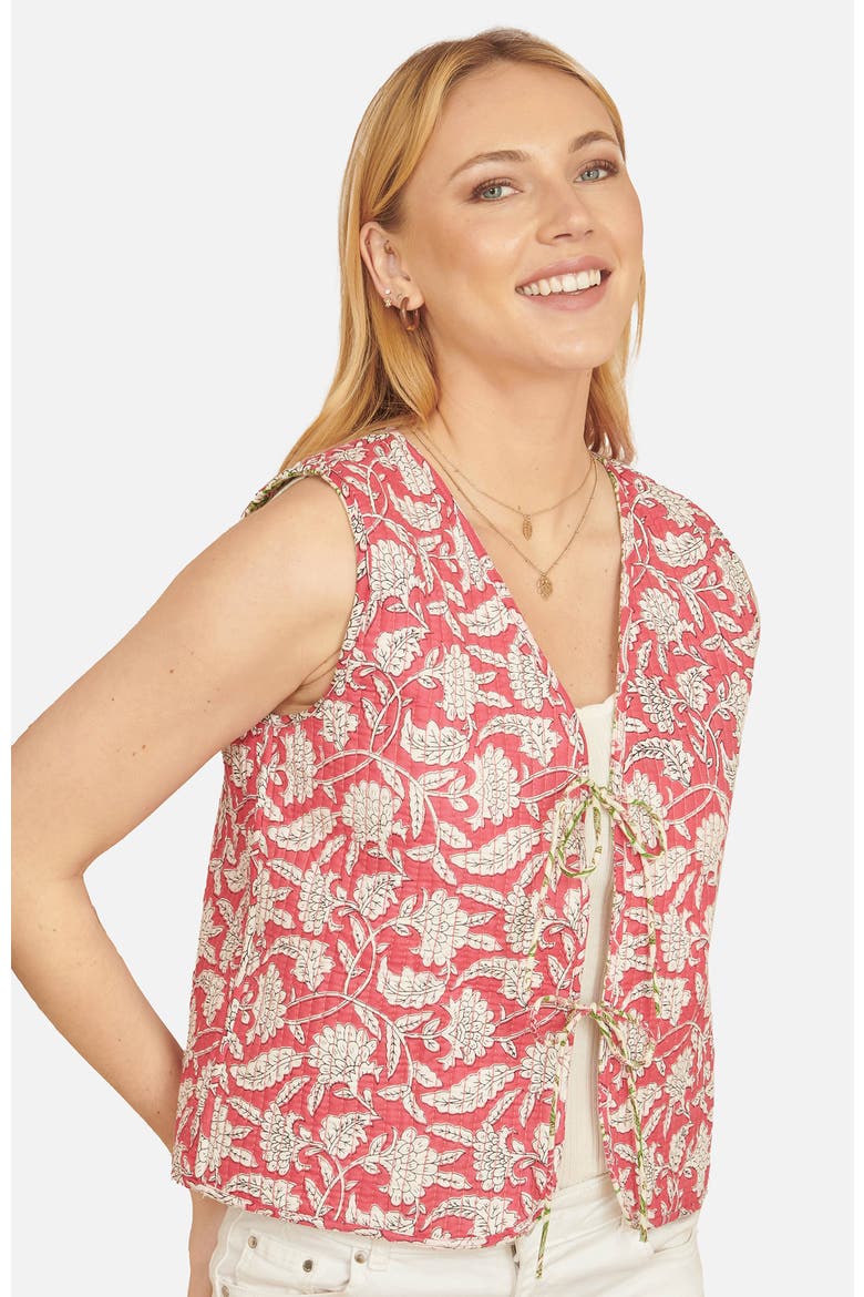 Indian Floral Reversible  Quilted Jacket, Alternate, color, White