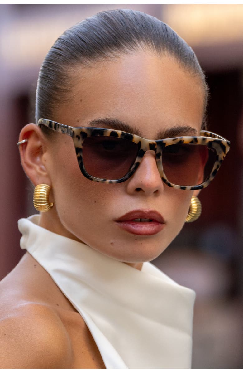 FREYRS Eyewear Lucy Square Sunglasses, Alternate, color, Milky Tortoise