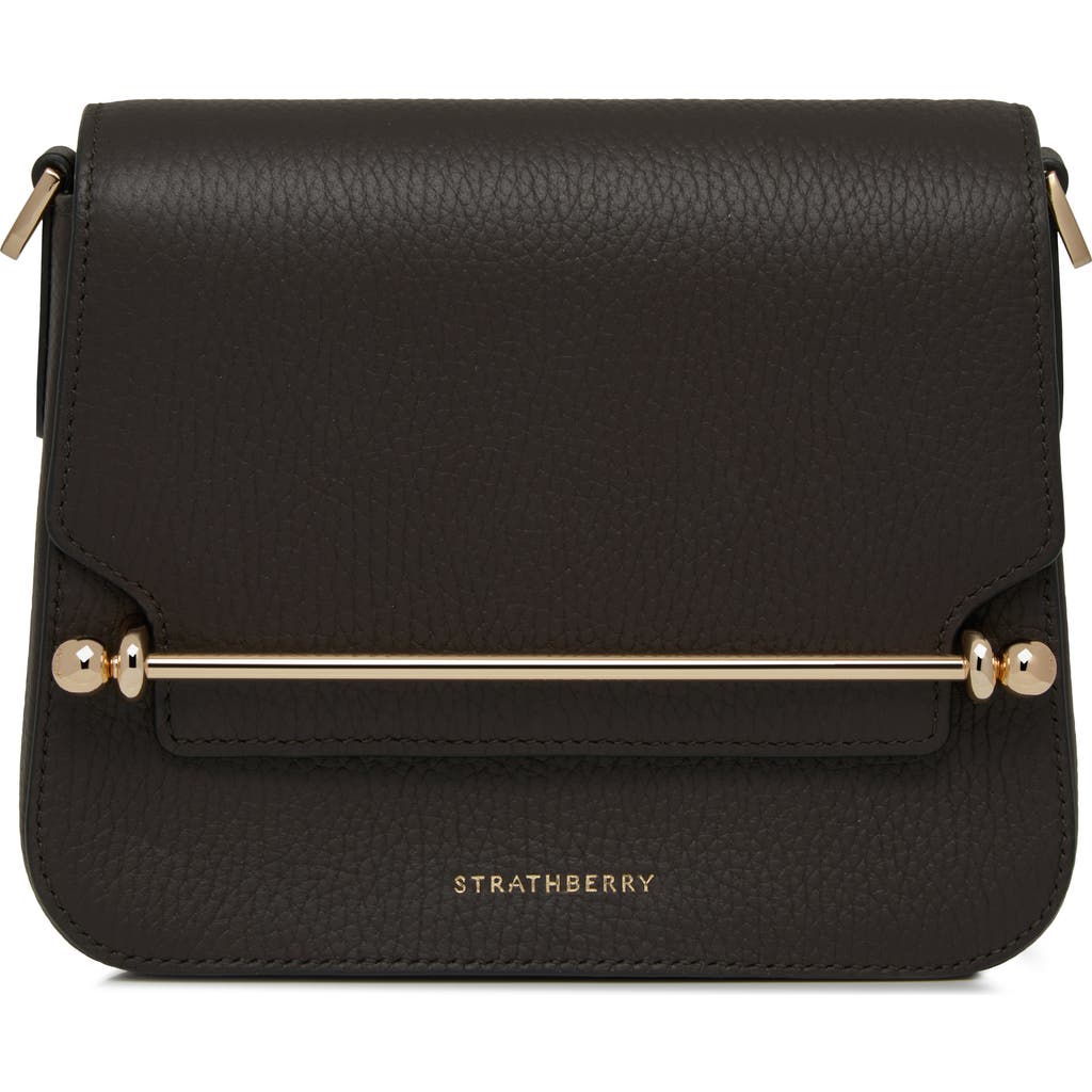 Strathberry Mini Ace Leather Crossbody Bag In Brown