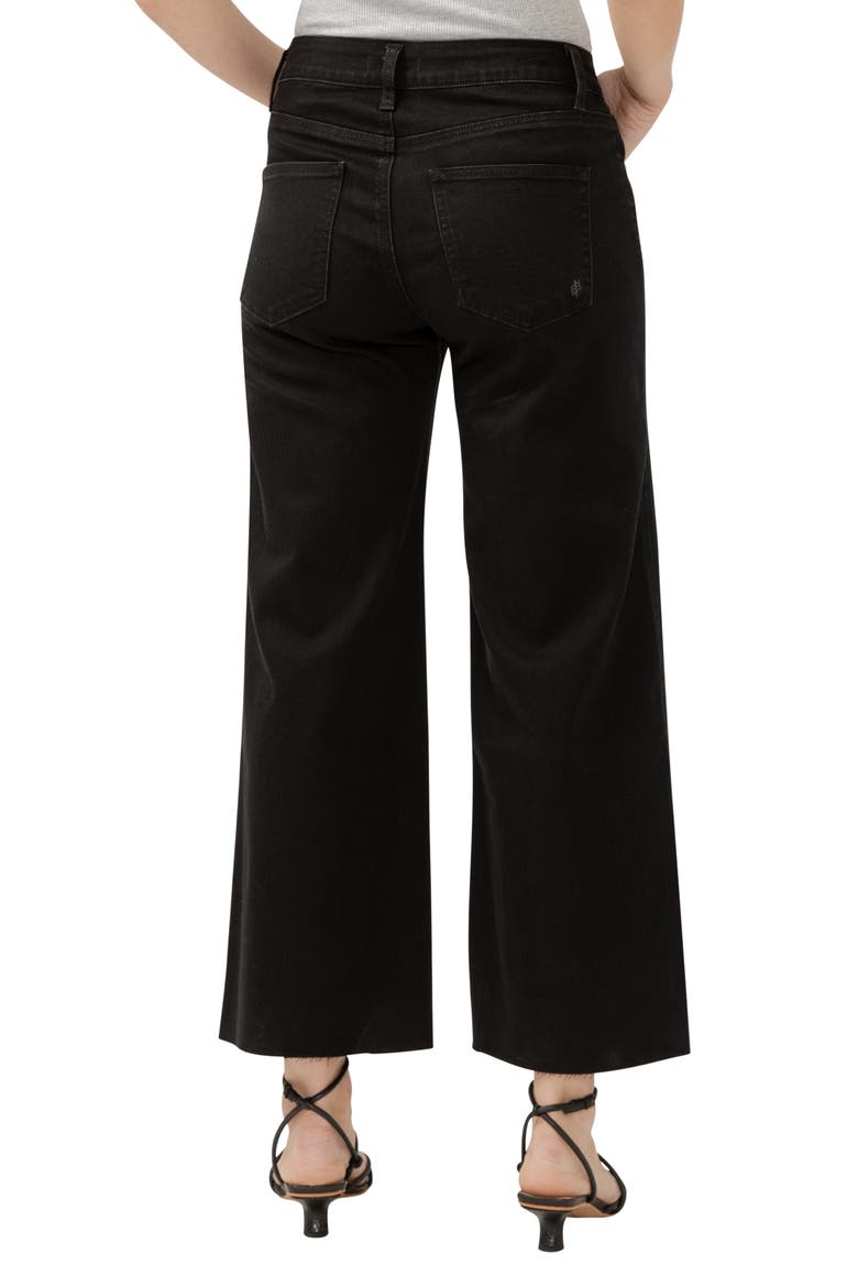 Suki Curvy Raw Hem Mid Rise Ankle Wide Leg Jeans, Alternate, color, BLACK