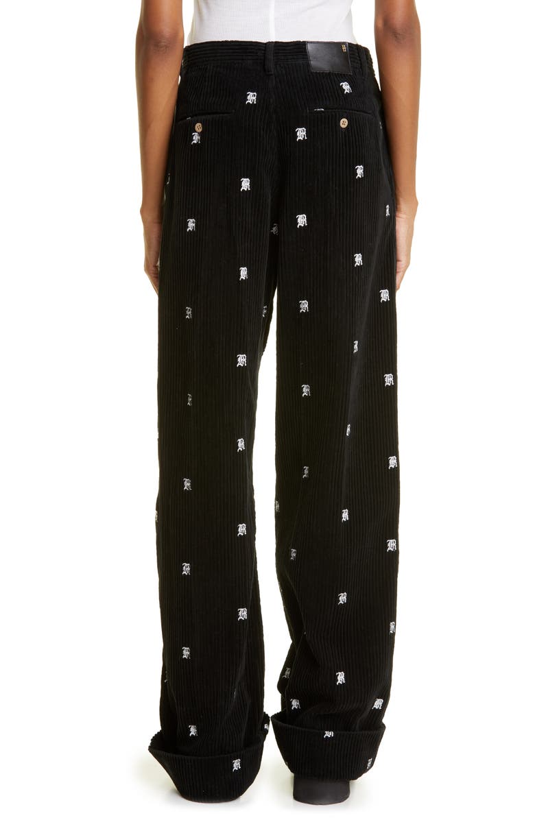 R13 Embroidered Logo Wide Leg Corduroy Chino, Alternate, color, 
