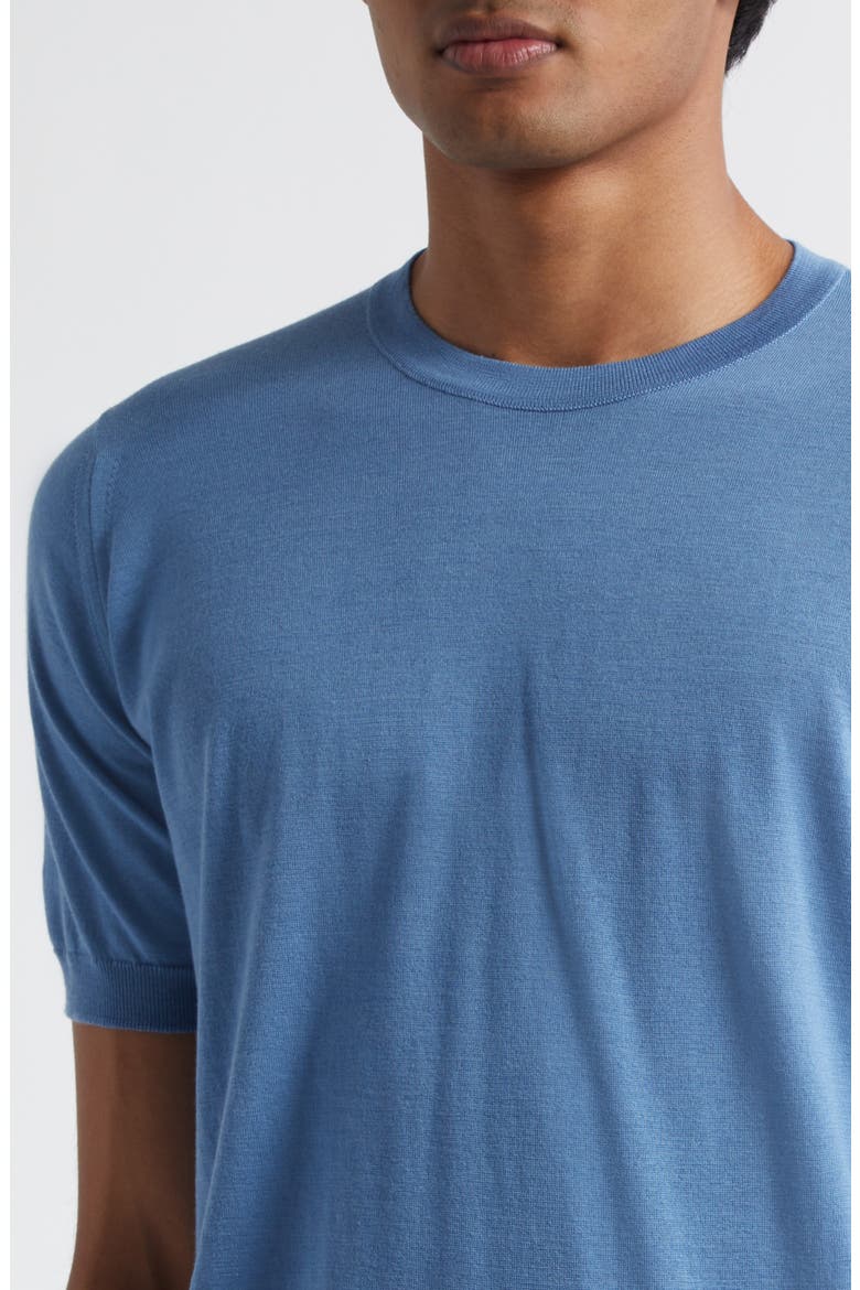 Hilcote Merino Wool & Sea Island Cotton Gauze T-Shirt, Alternate, color, AZUL