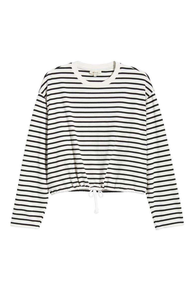 The Perfect Tie Waist Cotton T-Shirt, Alternate, color, LIGHTHOUSE