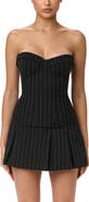 Naked Wardrobe Pinstripe Suiting Bustier Top