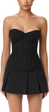 Naked Wardrobe Pinstripe Suiting Bustier Top