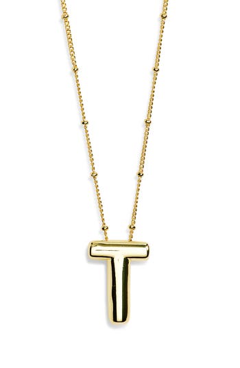 Leith 3d Initial Pendant Necklace In Gold