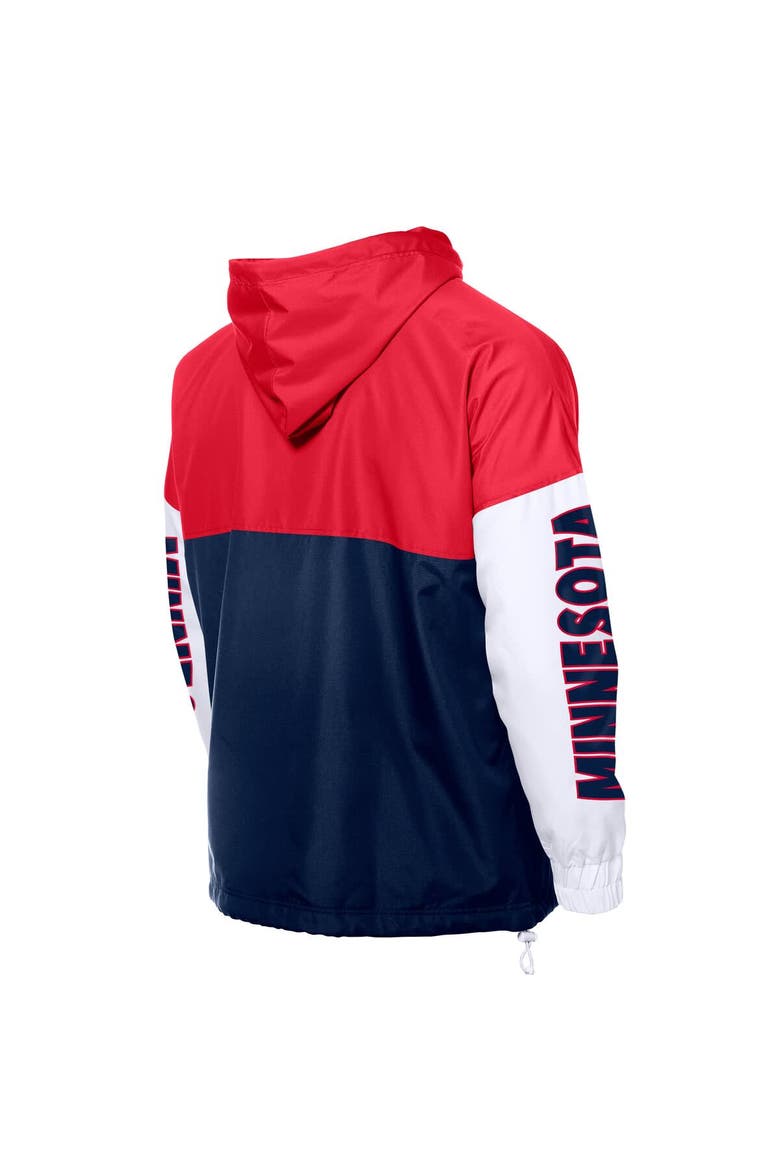 Men's New Era  Navy/Red Minnesota Twins Color Block Full-Zip Hoodie Windbreaker, Alternate, color, Navy
