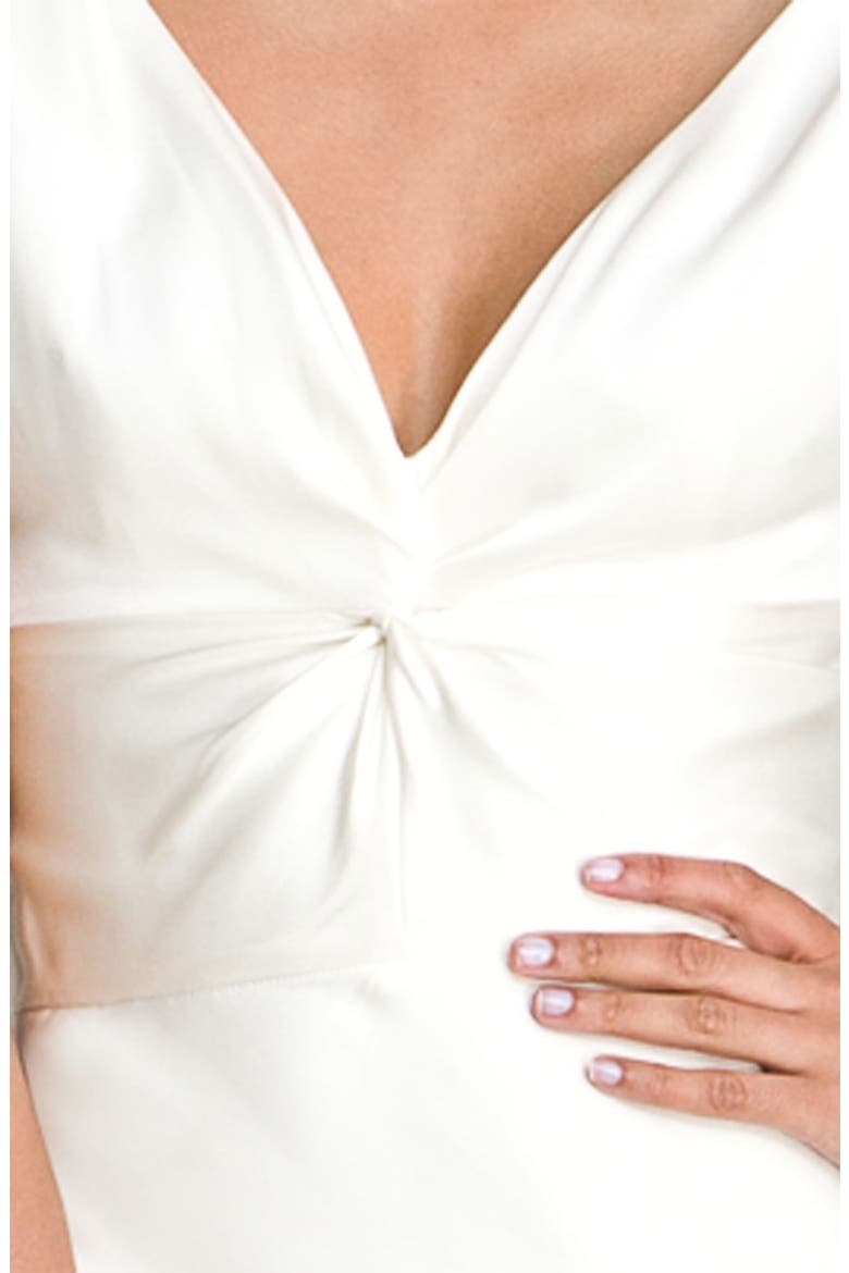 Knot Front Double Face Silk Gown, Alternate, color, ANTIQUE WHITE