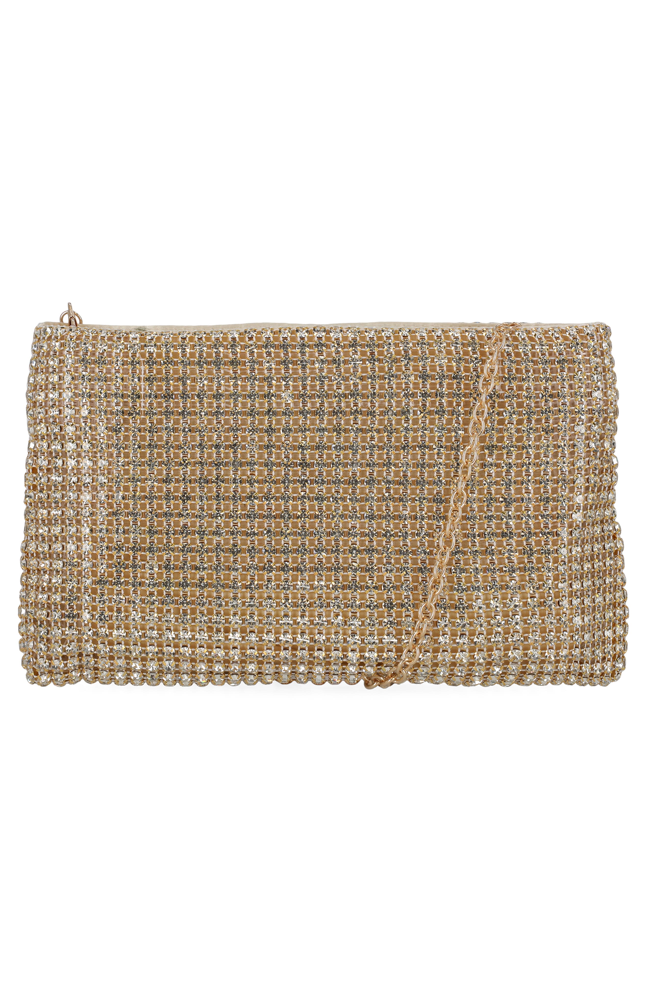 Bianca Sequin Bow Clutch, Alternate, color, LIGHT GOLD