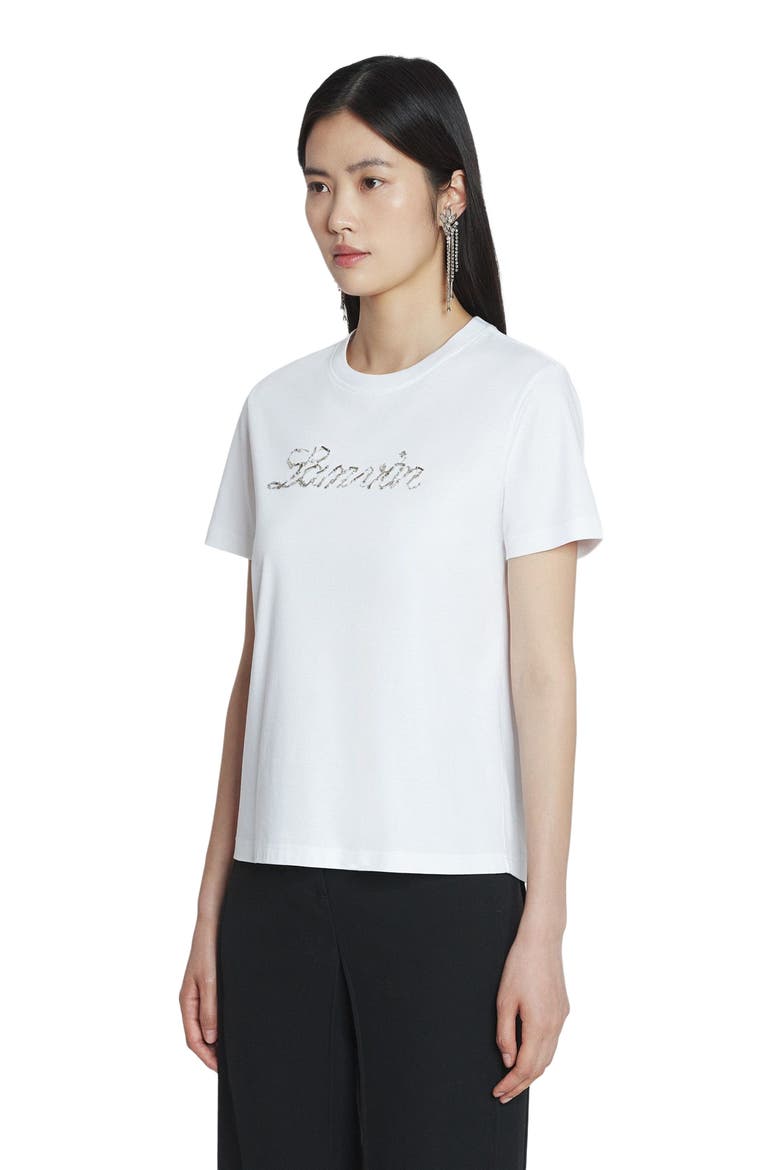 Bead Embroidered T-Shirt, Alternate, color, OPTIC WHITE