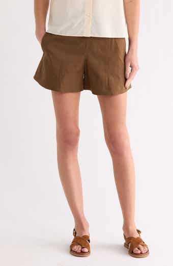 Theory High Waist Flat Front Shorts