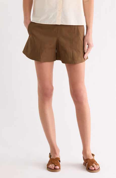 High Waist Flat Front Shorts