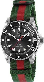 Gucci Dive Fabric Strap Watch, 40mm