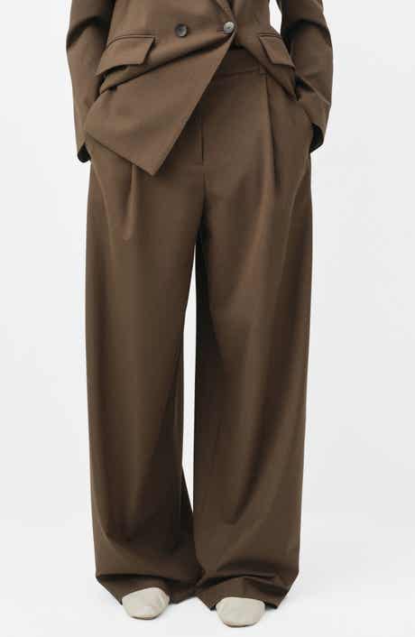 MANGO Selection Pleated Wide Leg Pants