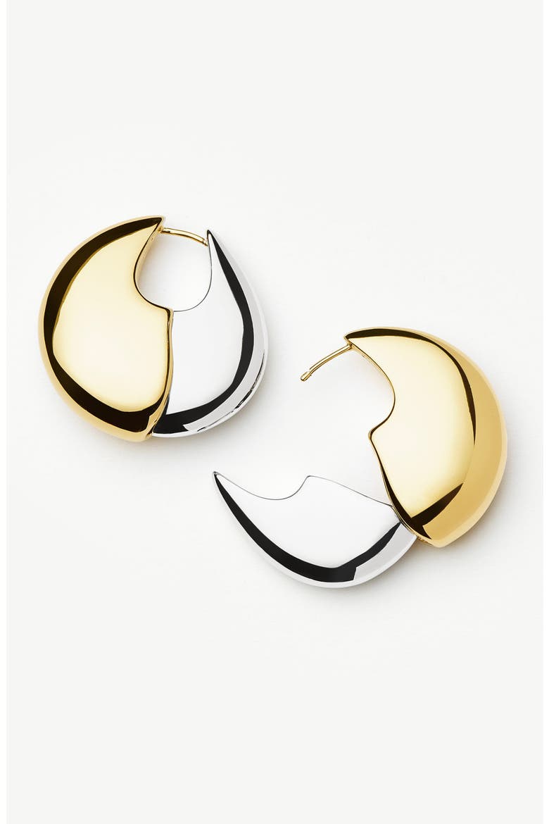 Sculptural Pebble Large Hoop Earrings, Alternate, color, MIXED