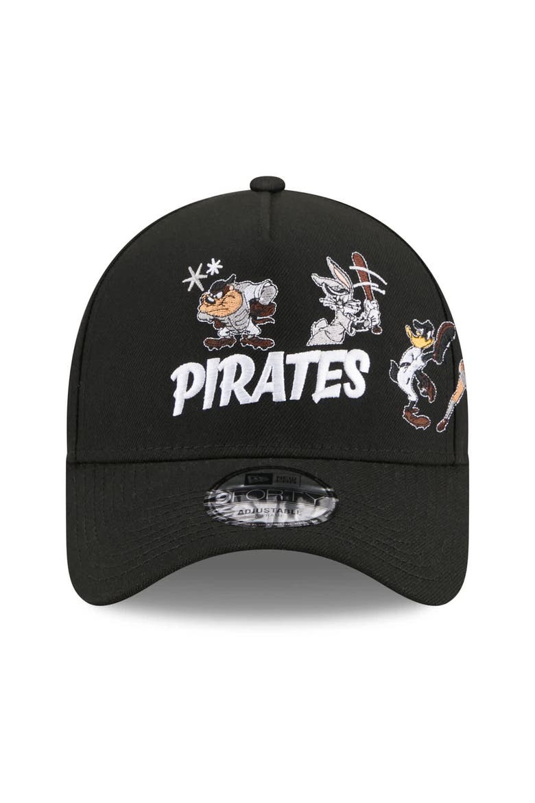 Youth New Era Black Pittsburgh Pirates Looney Tunes A-Frame 9FORTY Adjustable Hat, Alternate, color, Black