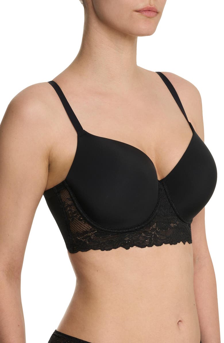 Natori Heavenly Full Coverage Longline Lace T-Shirt Bra, Alternate, color, Black