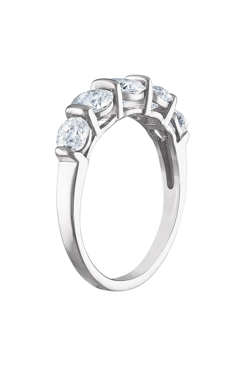 Sterling Silver Lab Created Moissanite Ring, Alternate, color, WHITE