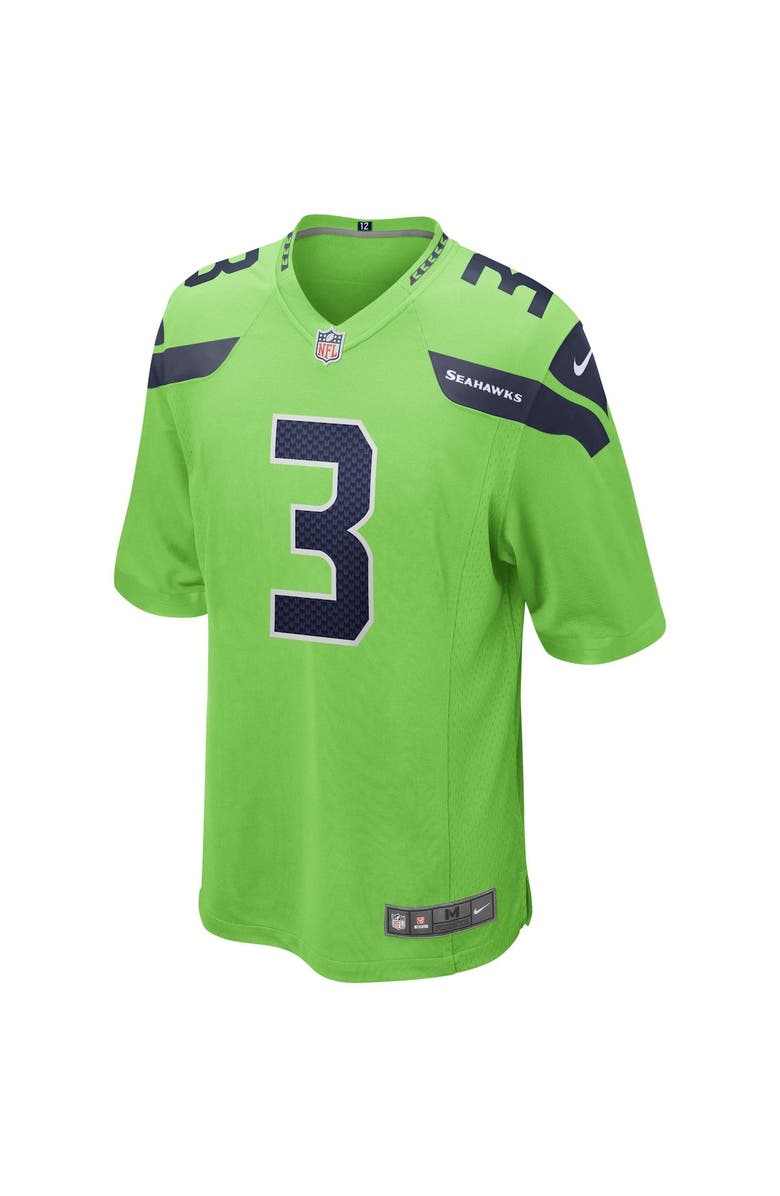 Nike Men's Nike Russell Wilson Neon Green Seattle Seahawks Alternate Game Jersey, Alternate, color,