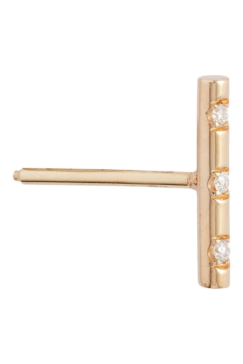Diamond Bar Stud Earrings, Alternate, color, YELLOW GOLD/ DIAMOND
