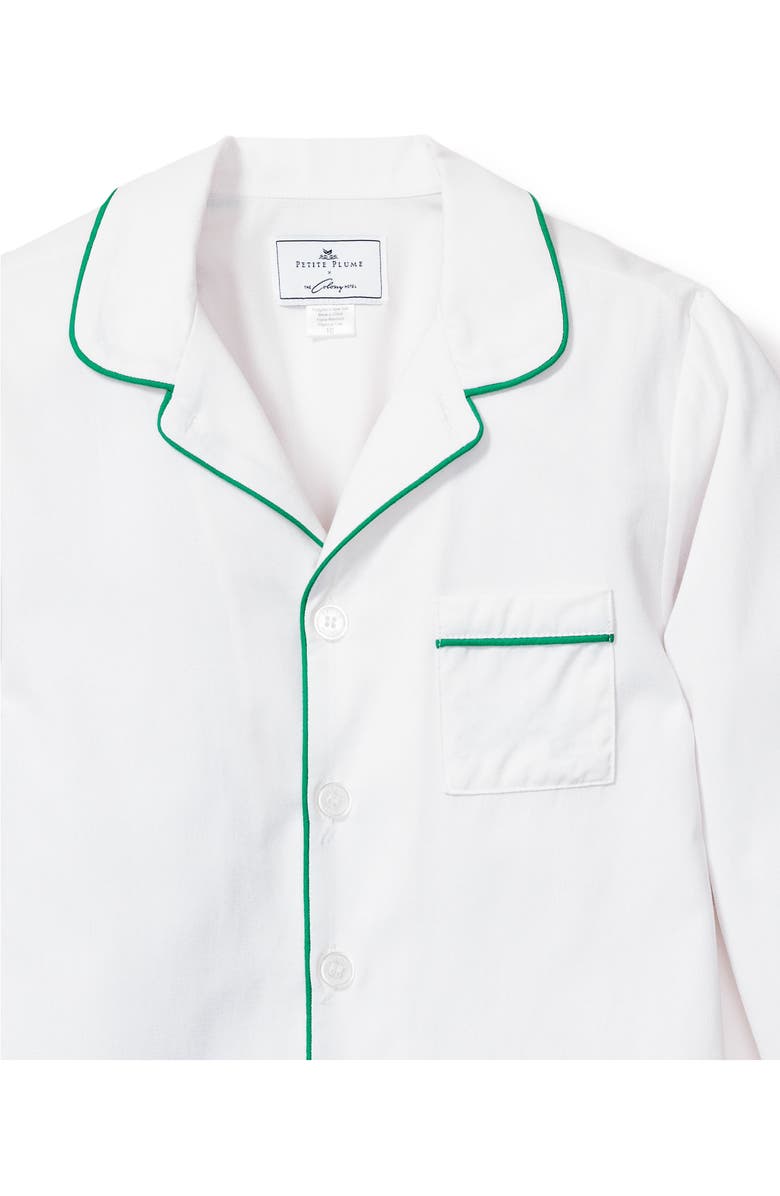 Petite Plume Kids' Piped Two-Piece Pajamas, Alternate, color, White