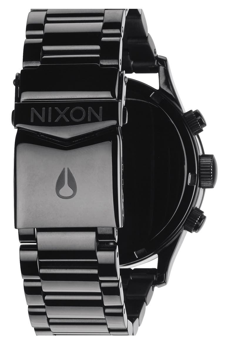 'The Sentry' Chronograph Bracelet Watch, 42mm, Alternate, color, ALL BLACK
