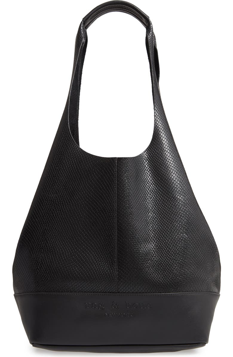 rag & bone Camden Snake Embossed Leather Shopper, Main, color,