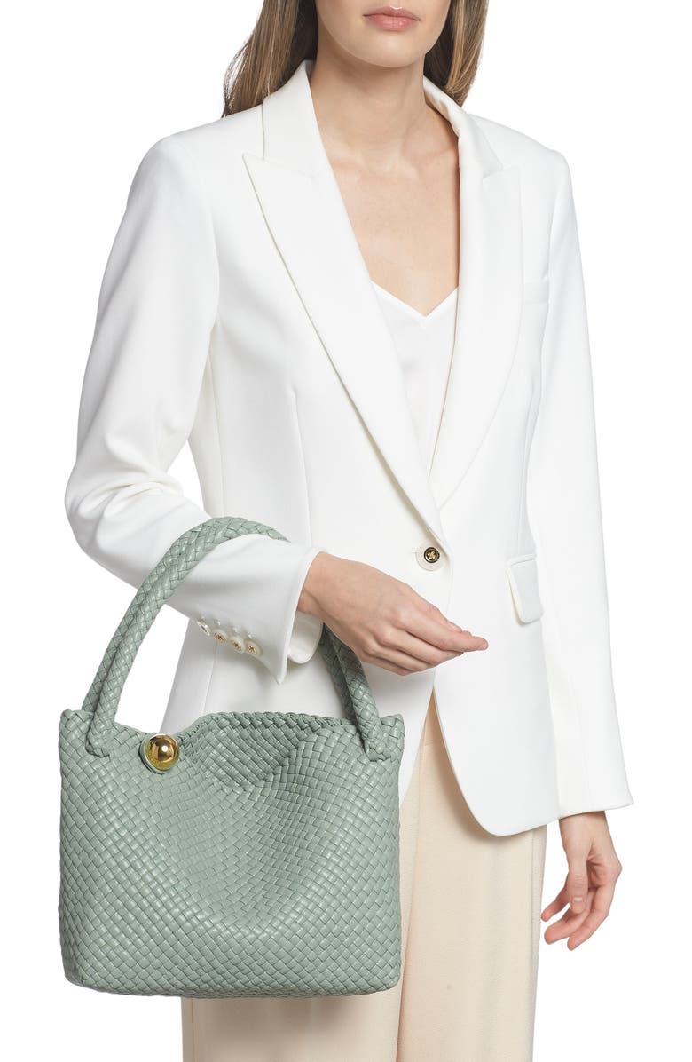 Bottega Veneta Tosca Intreccio Leather Hobo, Alternate, color, 3401 New Sauge-M Brass