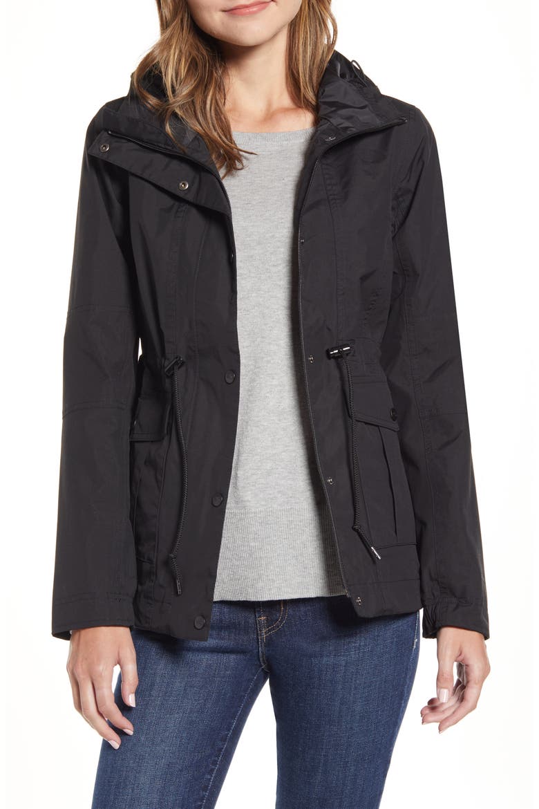 Zoomie Zoomie Hooded Waterproof Raincoat, Main, color, TNF BLACK