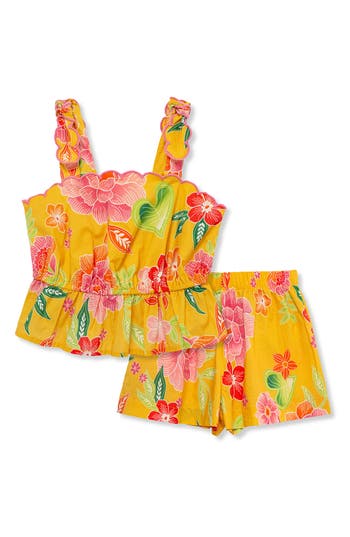 PEEK AREN'T YOU CURIOUS PEEK AREN'T YOU CURIOUS KIDS' PEPLUM TANK & SHORTS SET