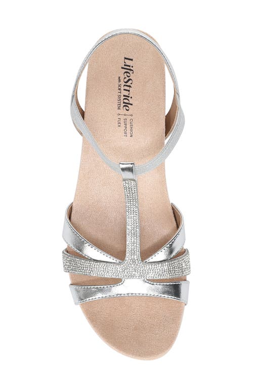 Lifestride Mimosa Slingback Platform Wedge Sandal In Silver