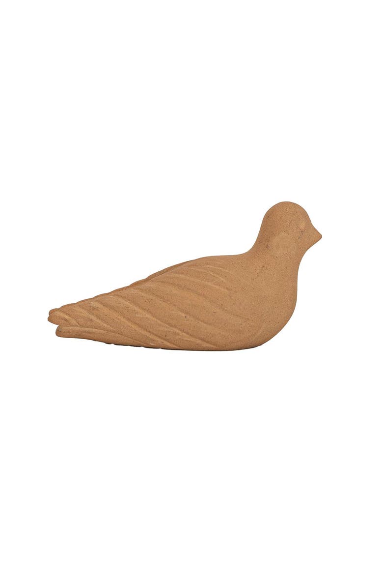 Sitting Bird Figure Natural Terracotta, Main, color, Brown