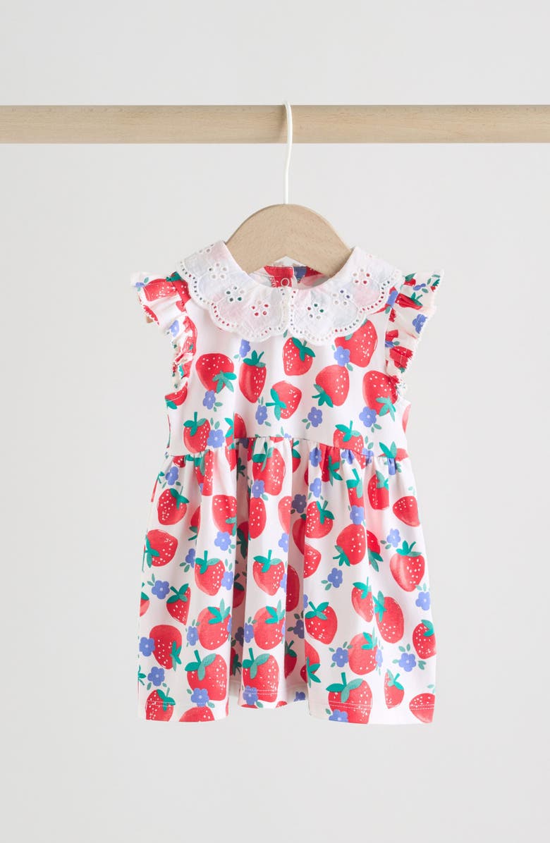 NEXT Kids' Pack of 2 Stretch Cotton Dresses, Alternate, color, White Blue