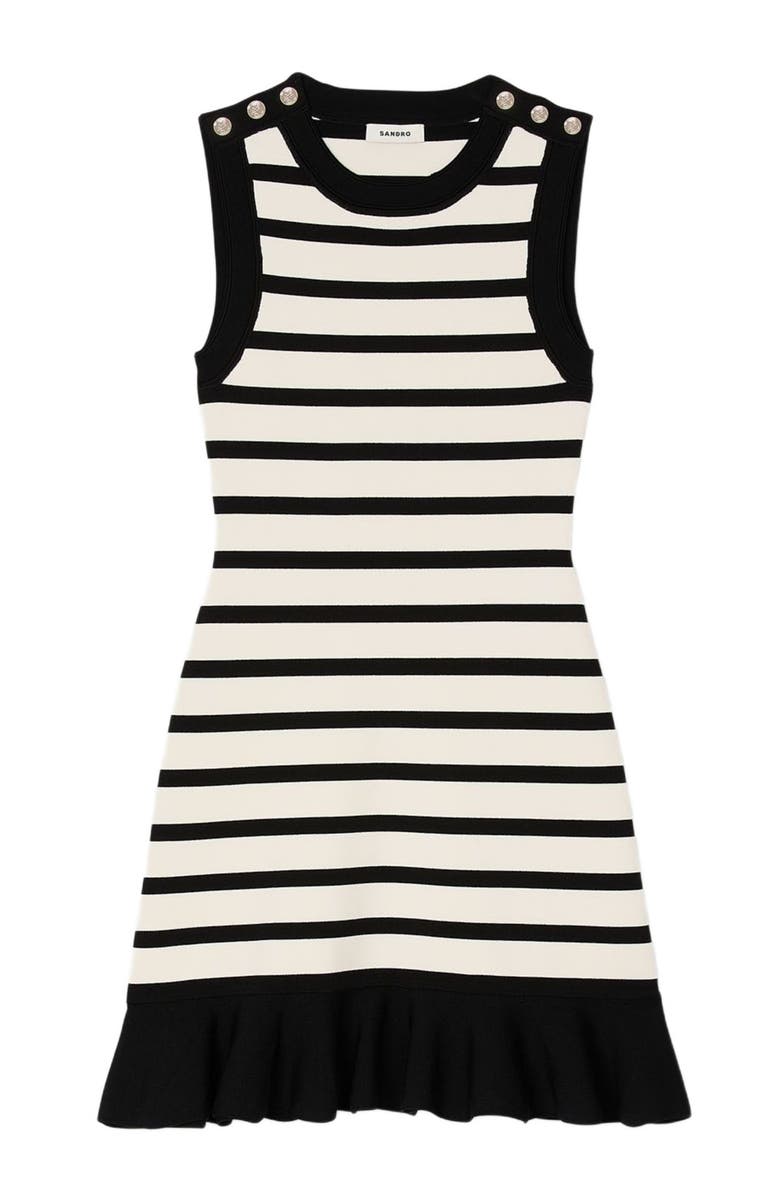 SANDRO Striped knit mini dress, Alternate, color, 