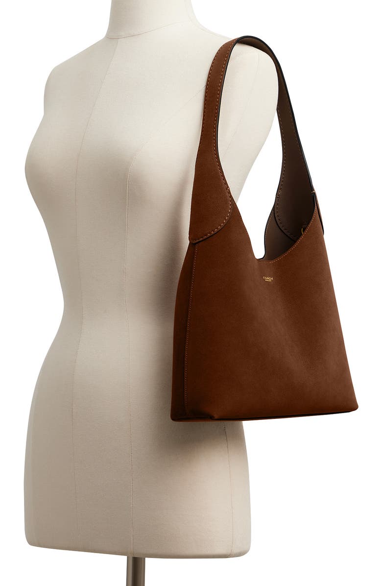 COACH Brooklyn 28 Suede Shoulder Bag, Alternate, color, B4/Warm Brown
